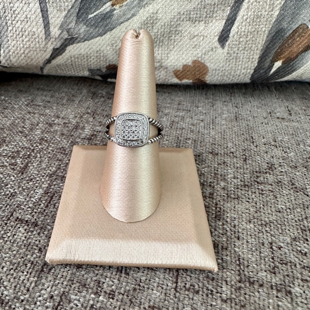D@v1d Yurm@n inspired sterling silver and cubic zirconia ring.